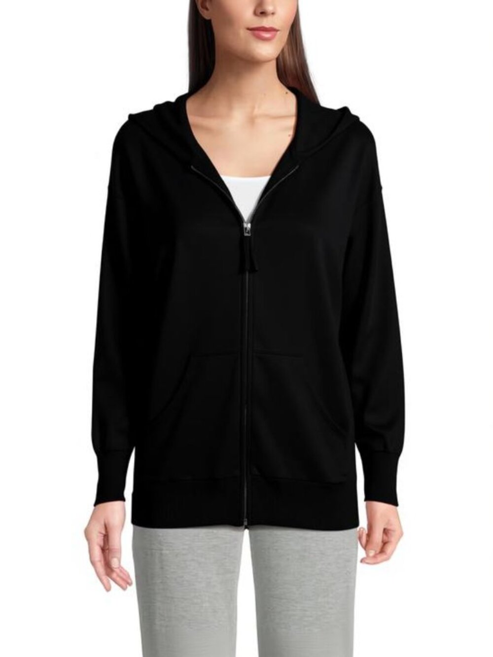 SAKS FIFTH AVE Cashmere Zip Hoodie Black XS